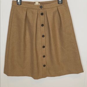 J Crew camel wool a lime skirt